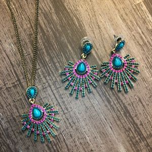 Park Lane Turquoise Necklace and Earrings